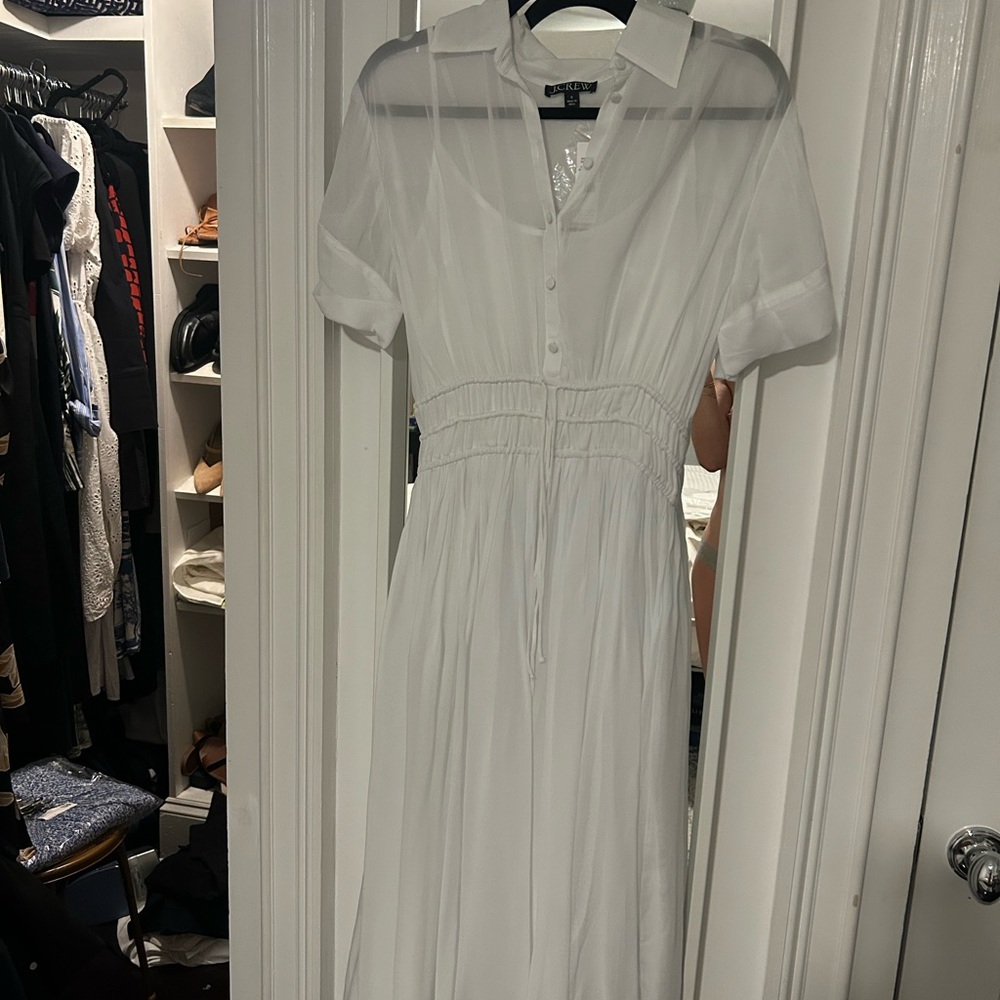 J. Crew brand new Elena shirtdress in Chiffon NWT Size 0 - Picture 4 of 8